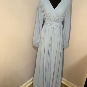 Aria Soft Blue Long Sleeve Dress